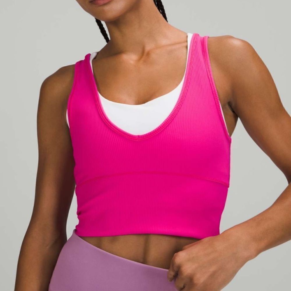 Lululemon Power Pivot Tank Top *Rib Color Sonic Pink Size 2 - Picture 2 of 8
